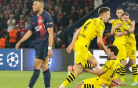 Now PSG vs Dortmund result in the: Score 1-0